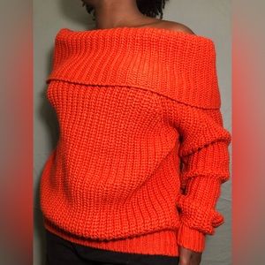 oversized burnt orange sweater